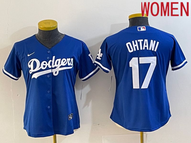Women Los Angeles Dodgers #17 Ohtani Blue Nike Game MLB Jersey style 1
